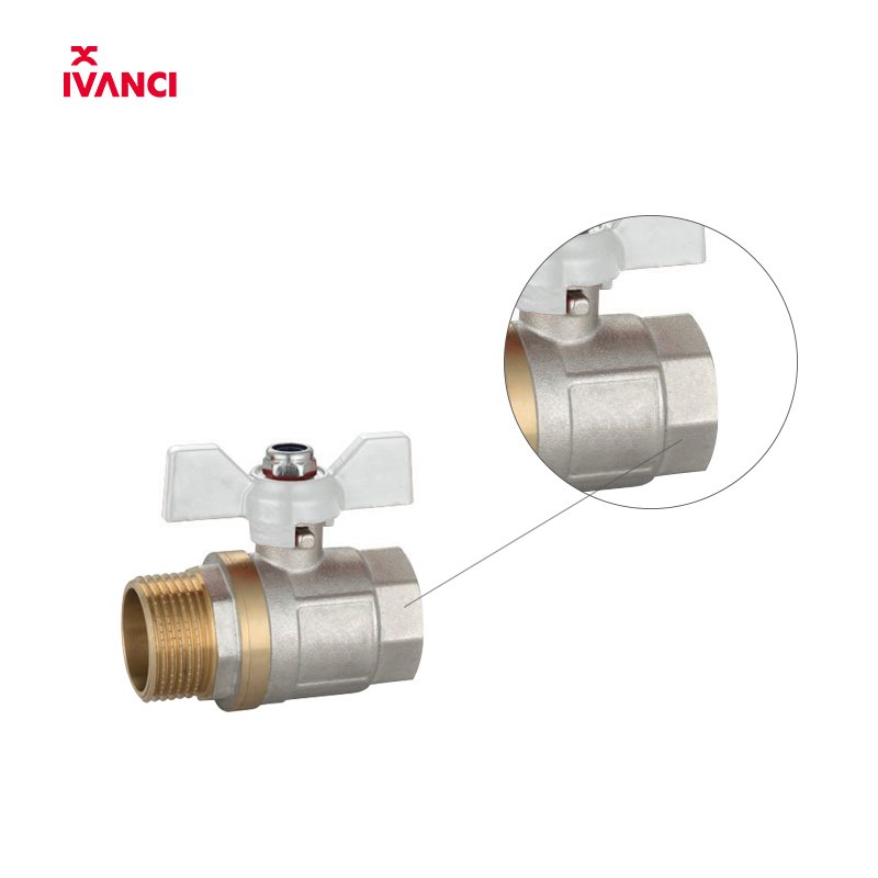 IVANCI Male and Female Thread Union Ball Valve butterfly Handle Brass Ball Valve