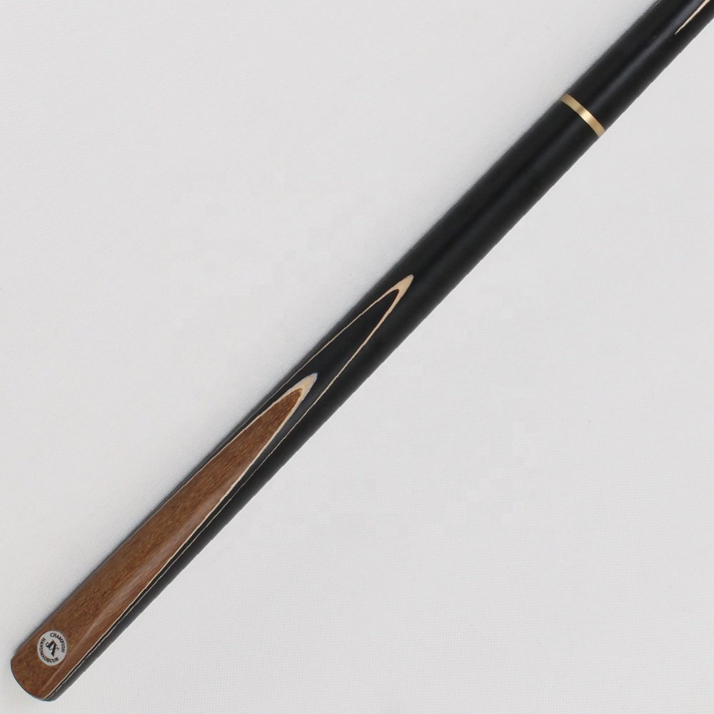 TQG-JX-009 57\" Ash Tip 9.5mm White Wax Wood Dyed Ebony Stick Three-Quarters Brass Handmade Butt Steel Joint Pool Snooker Cue