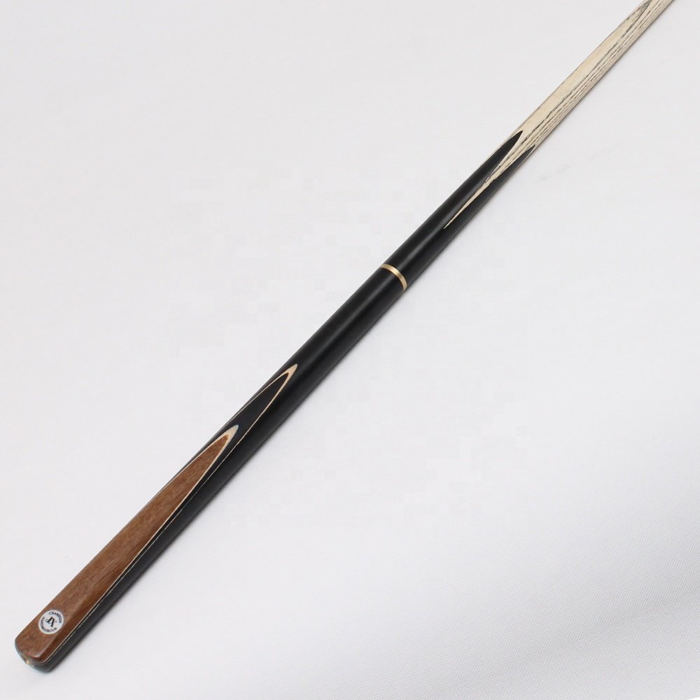 TQG-JX-009 57\" Ash Tip 9.5mm White Wax Wood Dyed Ebony Stick Three-Quarters Brass Handmade Butt Steel Joint Pool Snooker Cue