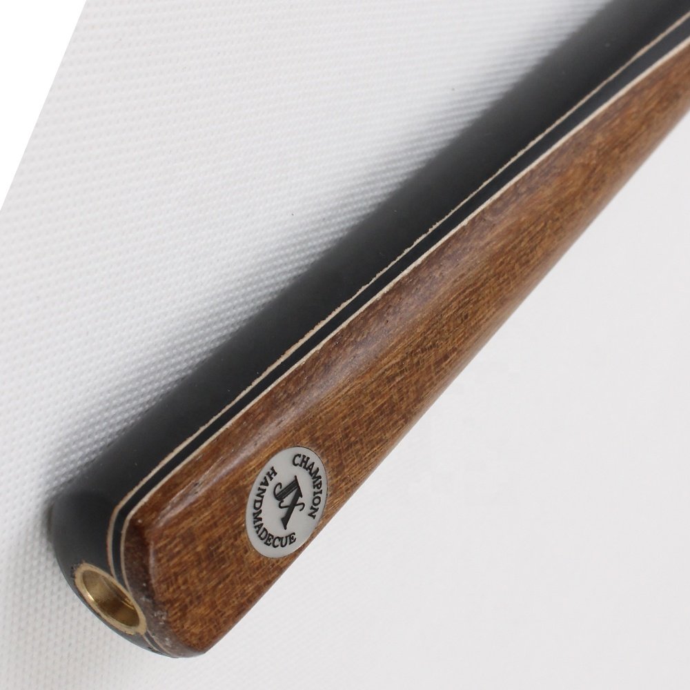 TQG-JX-009 57\" Ash Tip 9.5mm White Wax Wood Dyed Ebony Stick Three-Quarters Brass Handmade Butt Steel Joint Pool Snooker Cue