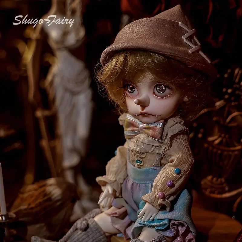 Puppy 1/6 BJD Doll Omelet Magician Retro Resin Ball-Jointed Fullset Blythe Reborn Art for Girls Shugafairy Circus Puppet Boys