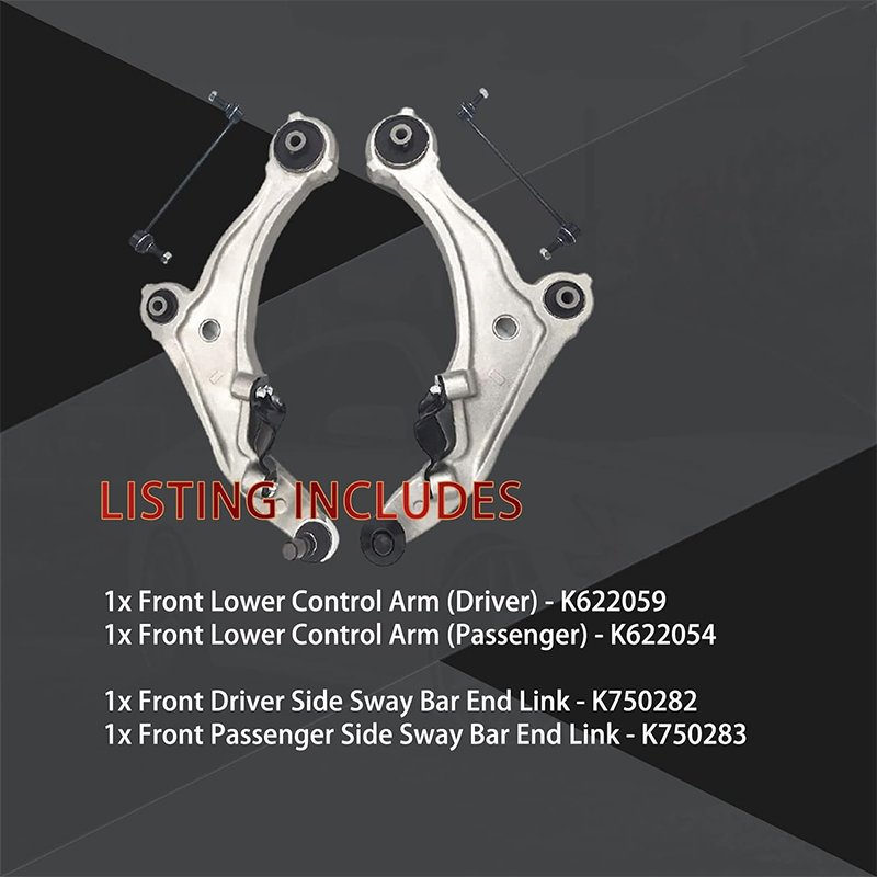 K750283 K750282 Front Lower Control Arm Ball Joint K622059 K622054 Sway Bar Kit Replacement for 2009-2014 for Nissan Maxima