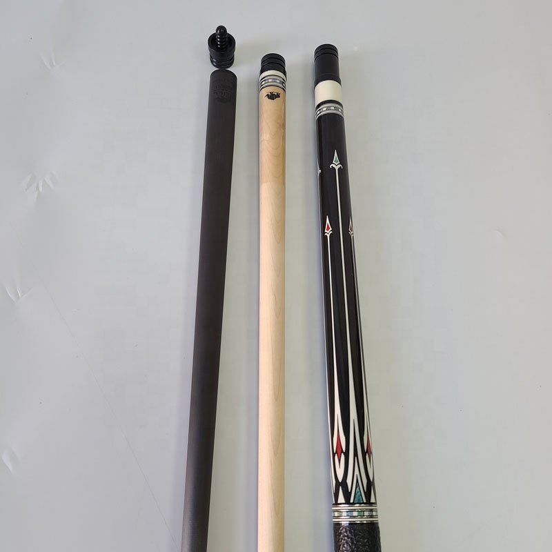 NEW Pool Carbon Cue Set 58inch+12.5mm Radial Pin Sticker Decal Hard Maple Wood with 2shafts Billiard Cues Stick for American