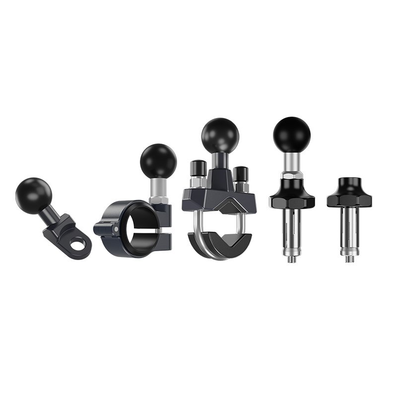Aluminum Alloy Motorcycle Handlebar Clamp 1" 25.4mm Ball Joint Rubber Pad Bike Handlebar Pole Mount for GPS Mobile Phone Holder