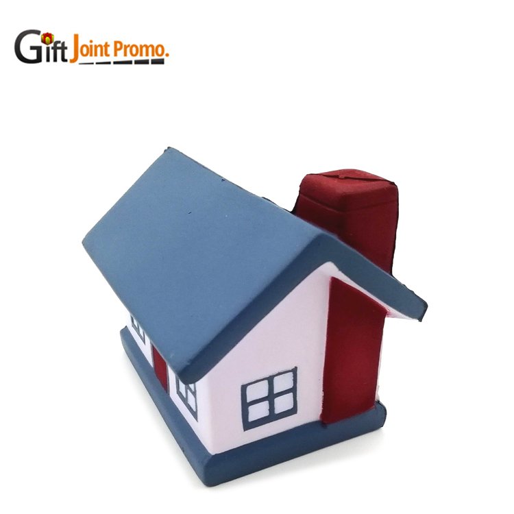 Hot Sale Promotional Anti-Stress PU Foam House Shape Stress Ball With LOGO