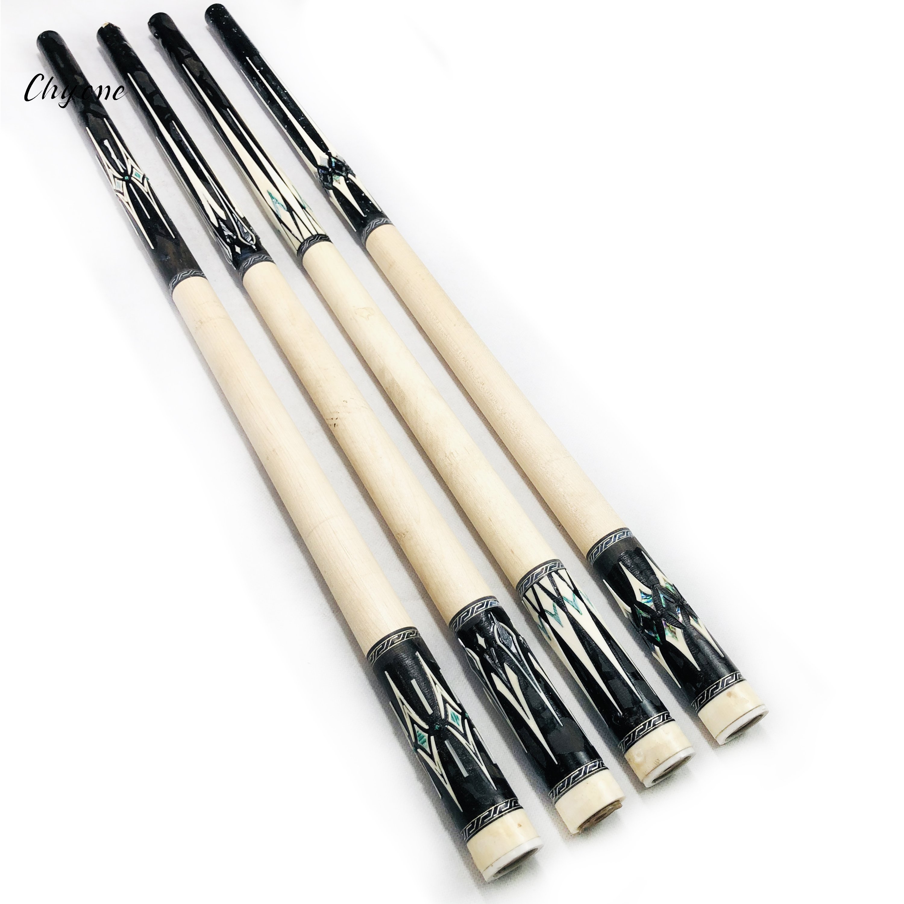 Semi-finished Pool Cue Chyone Custom Gold Ebony Inlay Billiard Cue Radial Joint Handmade Billiard Carom Cue
