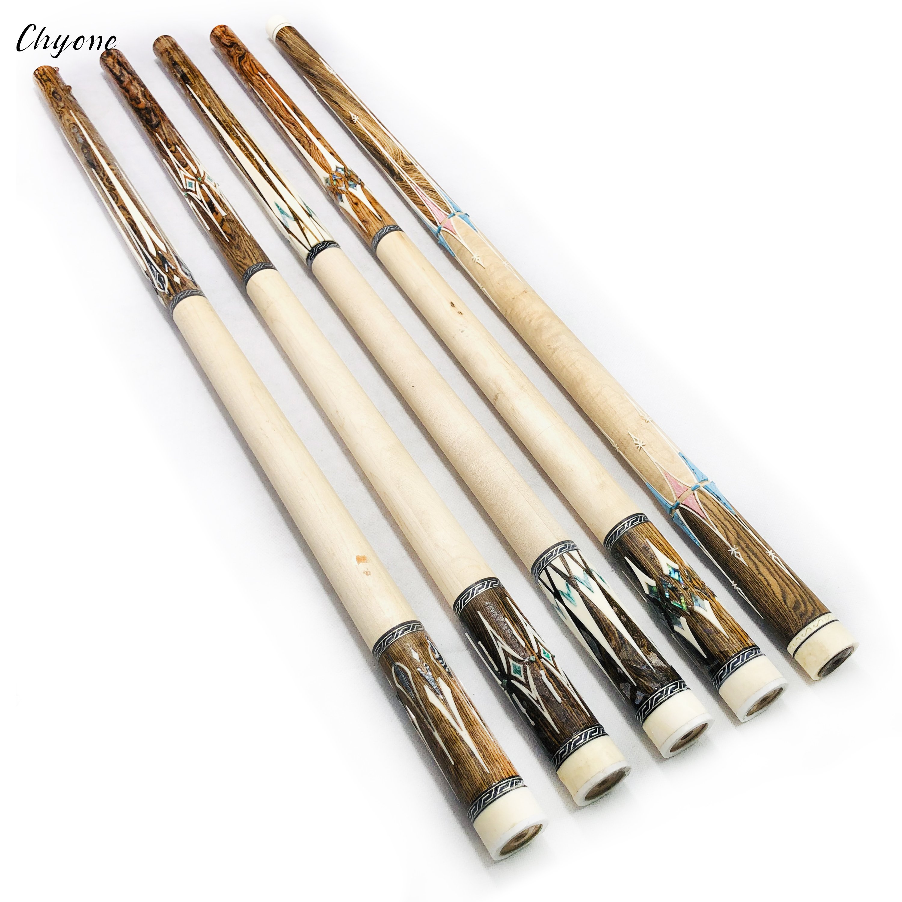 Semi-finished Pool Cue Chyone Custom Gold Ebony Inlay Billiard Cue Radial Joint Handmade Billiard Carom Cue