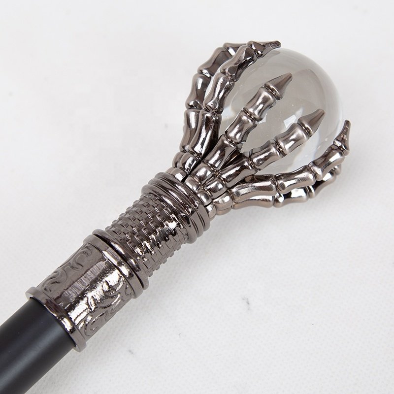 Transparent Glass Ball Single Joint Fashion Walking Stick Decorative Vampire Cospaly Party Walking Cane Halloween Wand