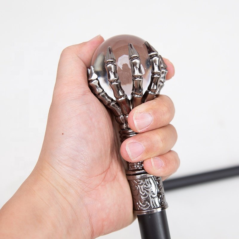 Transparent Glass Ball Single Joint Fashion Walking Stick Decorative Vampire Cospaly Party Walking Cane Halloween Wand