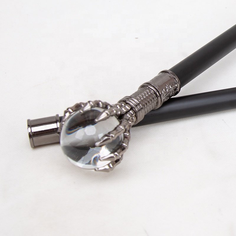 Transparent Glass Ball Single Joint Fashion Walking Stick Decorative Vampire Cospaly Party Walking Cane Halloween Wand