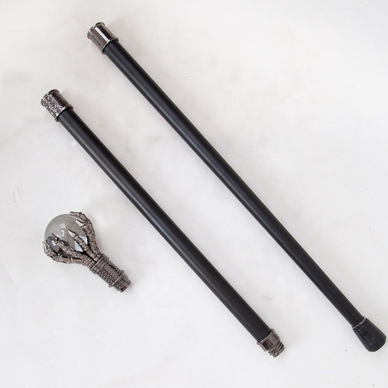 Transparent Glass Ball Single Joint Fashion Walking Stick Decorative Vampire Cospaly Party Walking Cane Halloween Wand