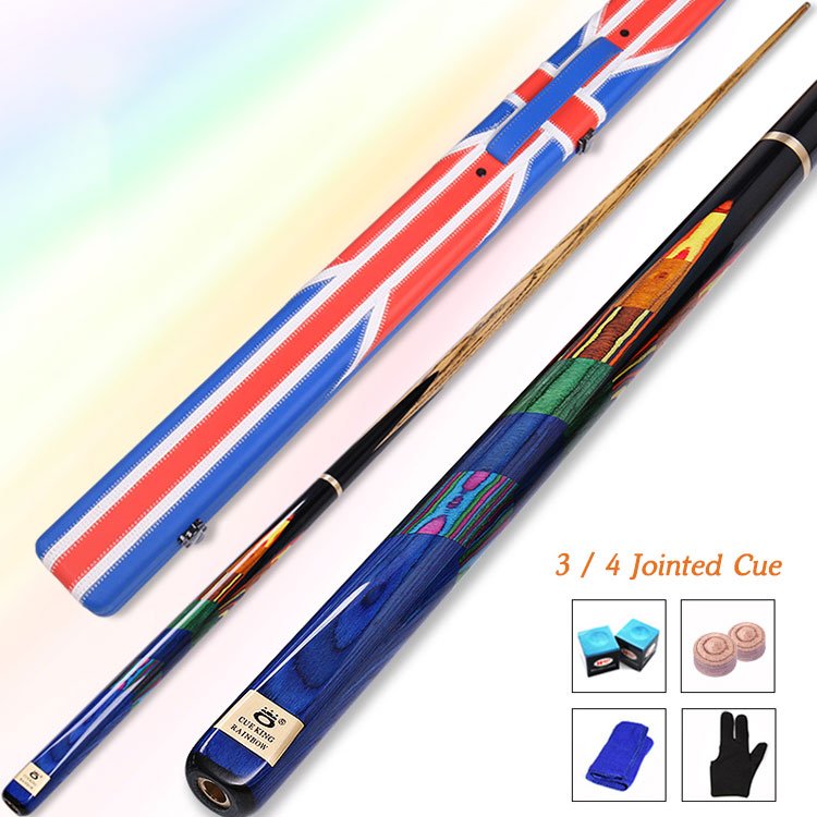 Spliced Curly Maple Wood 3 Cushion Cue Carom Cue with Inside Carbon Tube Shaft