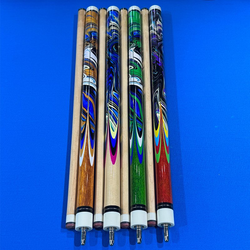 2025 Cheap Maple Pool Cue with 13mm Cue Tip Stainless Steel Tip Colorful Superior Quality Pool Cues for Sale
