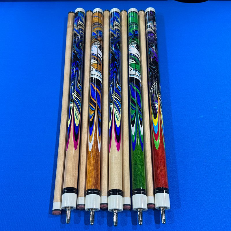 2025 Cheap Maple Pool Cue with 13mm Cue Tip Stainless Steel Tip Colorful Superior Quality Pool Cues for Sale