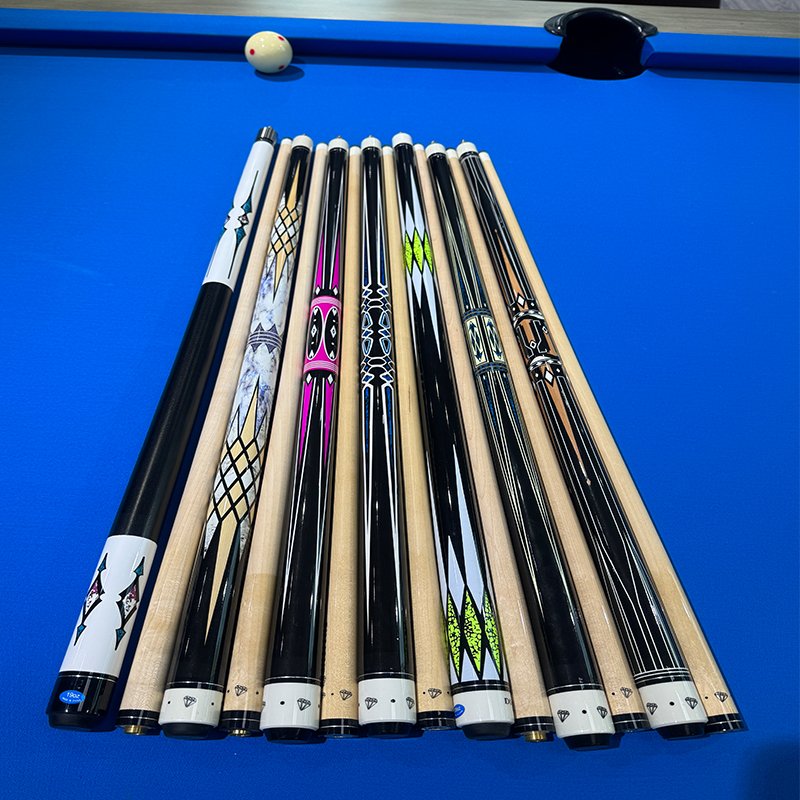 2025 Cheap Maple Pool Cue with 13mm Cue Tip Stainless Steel Tip Colorful Superior Quality Pool Cues for Sale