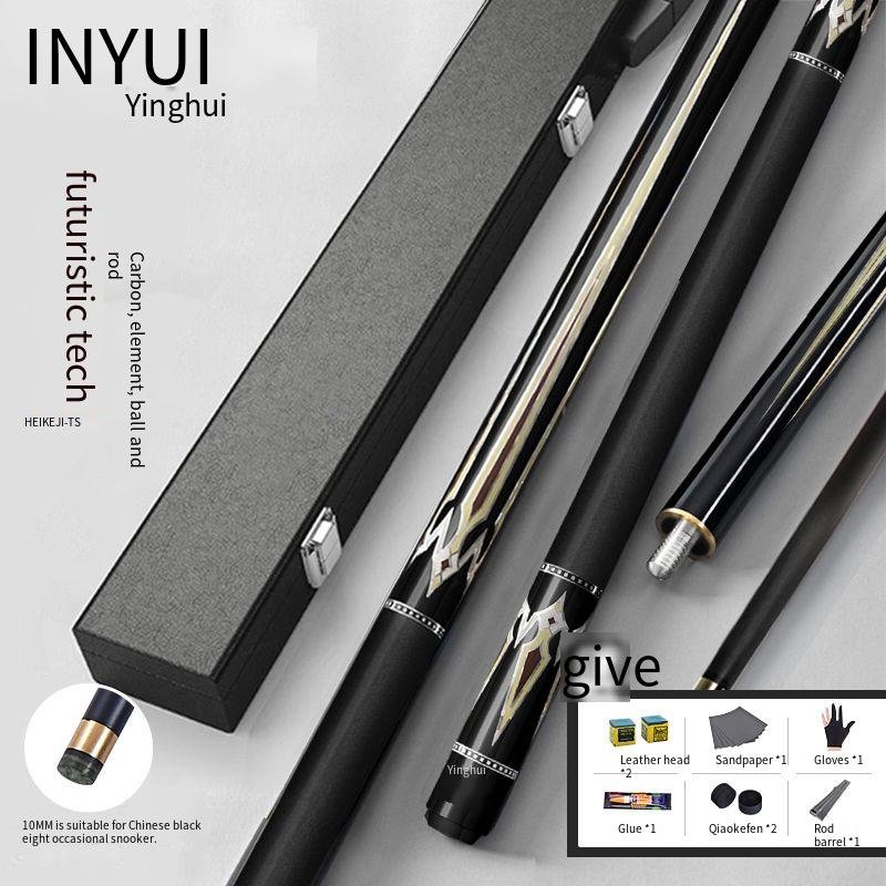 Hot Selling Carbon Fiber Split Small Cue Snooker Chinese Billiards Cue Stick With Accessories in Stock