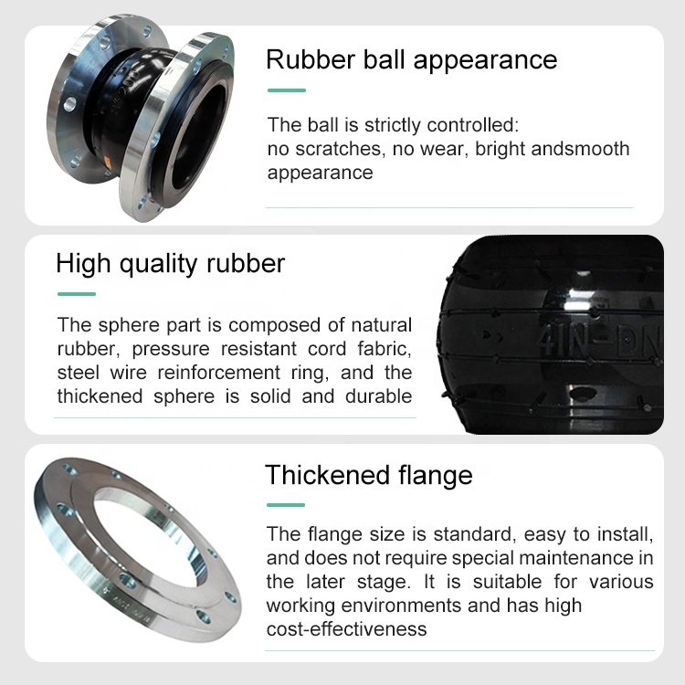 DN150 Flange Type Double Ball Flexible Stainless Steel Thread Expansion Rubber Joint