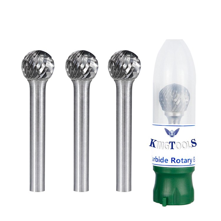 SD-5 Double Cut Rotary Burrs File 1/2"cutter Dia with 1/4" 6.35mm Shank Tungsten Carbide Ball Shape Burrs