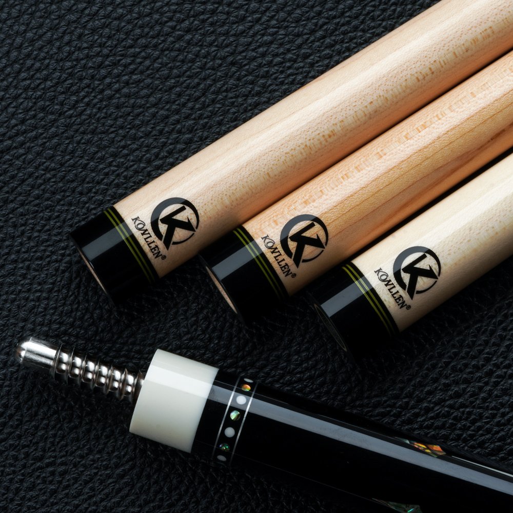 KONLLEN Solid Maple Wood Billiard Pool Cue Kit Shaft 3/8*8 Radial Pin Joint 12.9mm Tip Carbon Fiber Tube Pool Cue Shaft