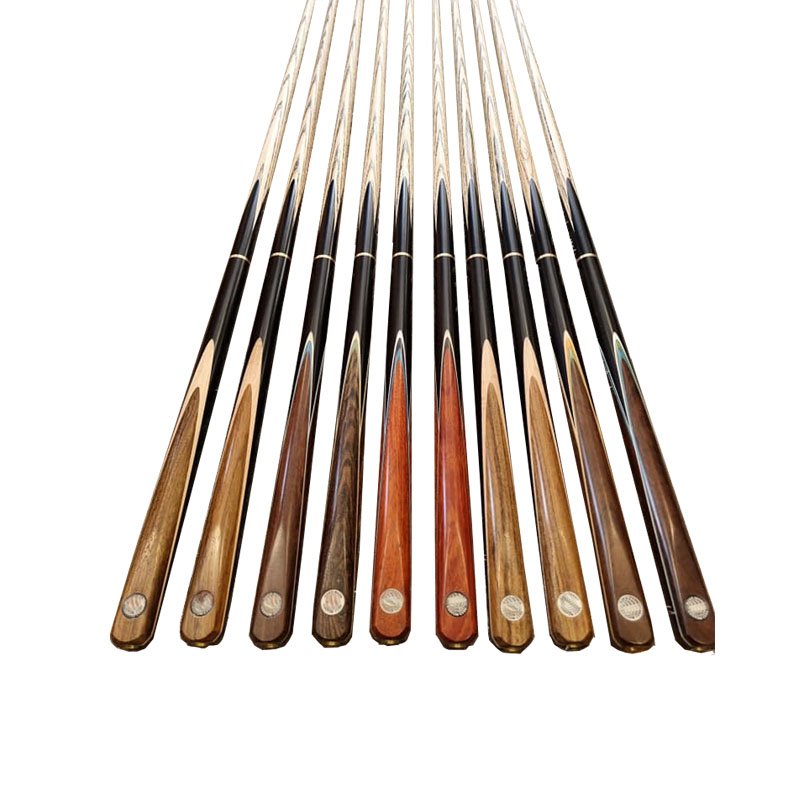 Great Quality Ash Wood Snooker Accessories Ebony Wood Veneer 3/4 Handmade Snooker Cue Stick