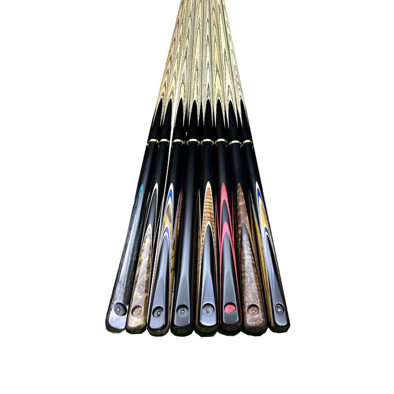 Great Quality Ash Wood Snooker Accessories Ebony Wood Veneer 3/4 Handmade Snooker Cue Stick