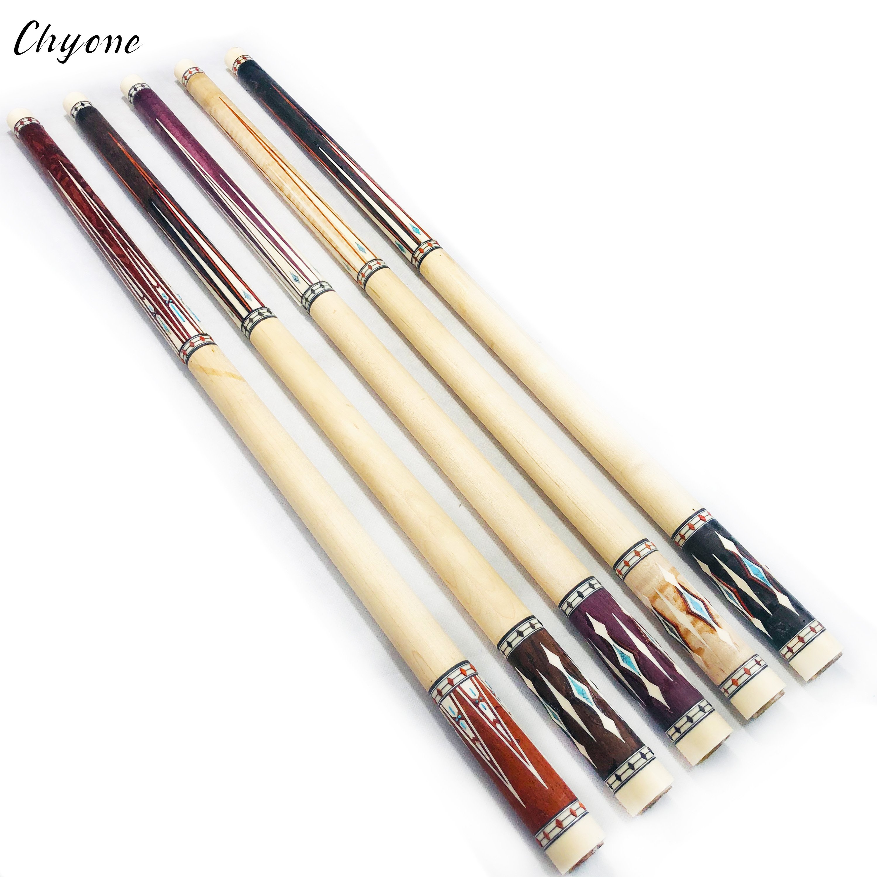 Pool Cue Stick Chyone Custom Half-finished Turquoise Inlay Carom Cue Billiard 9 Ball Cues