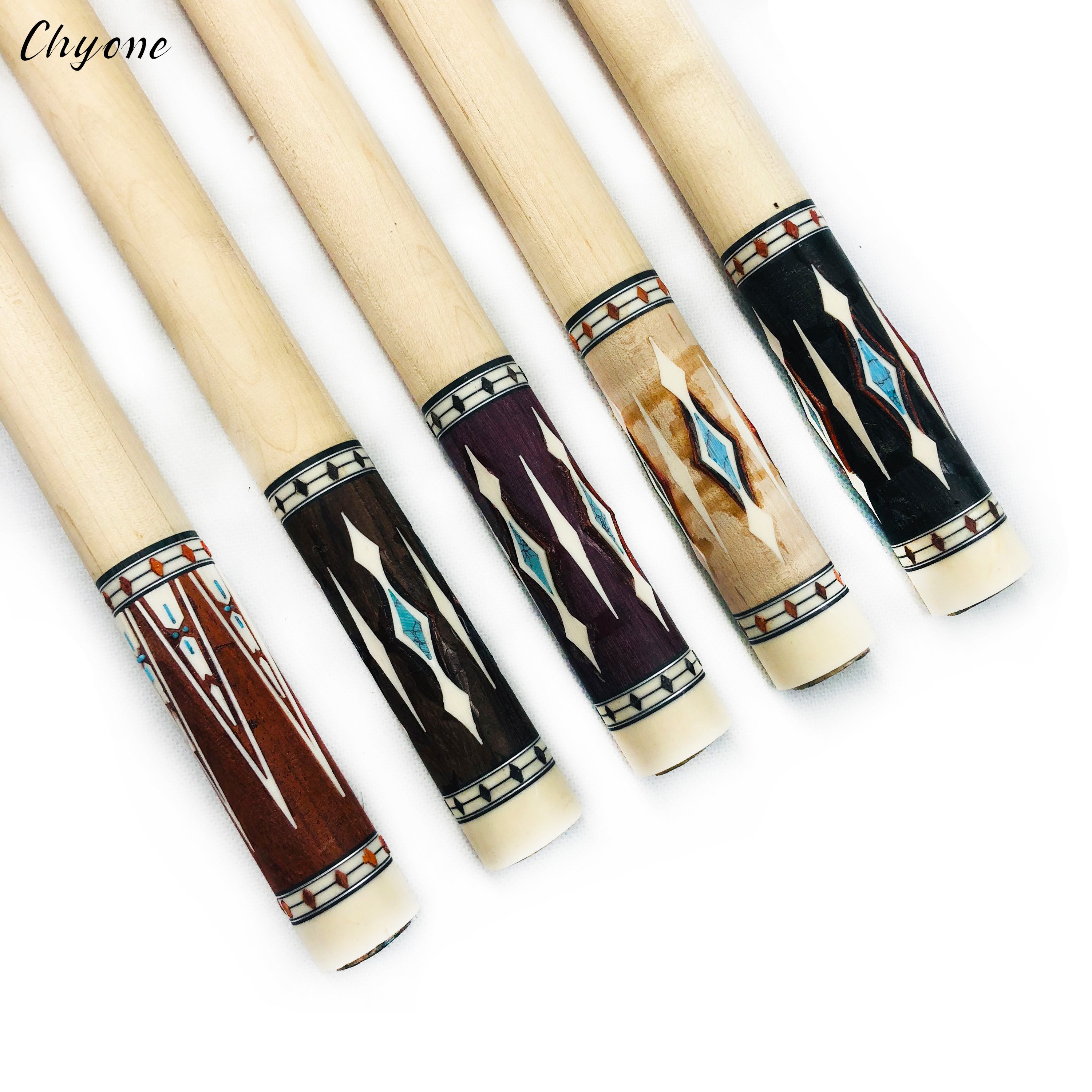 Pool Cue Stick Chyone Custom Half-finished Turquoise Inlay Carom Cue Billiard 9 Ball Cues