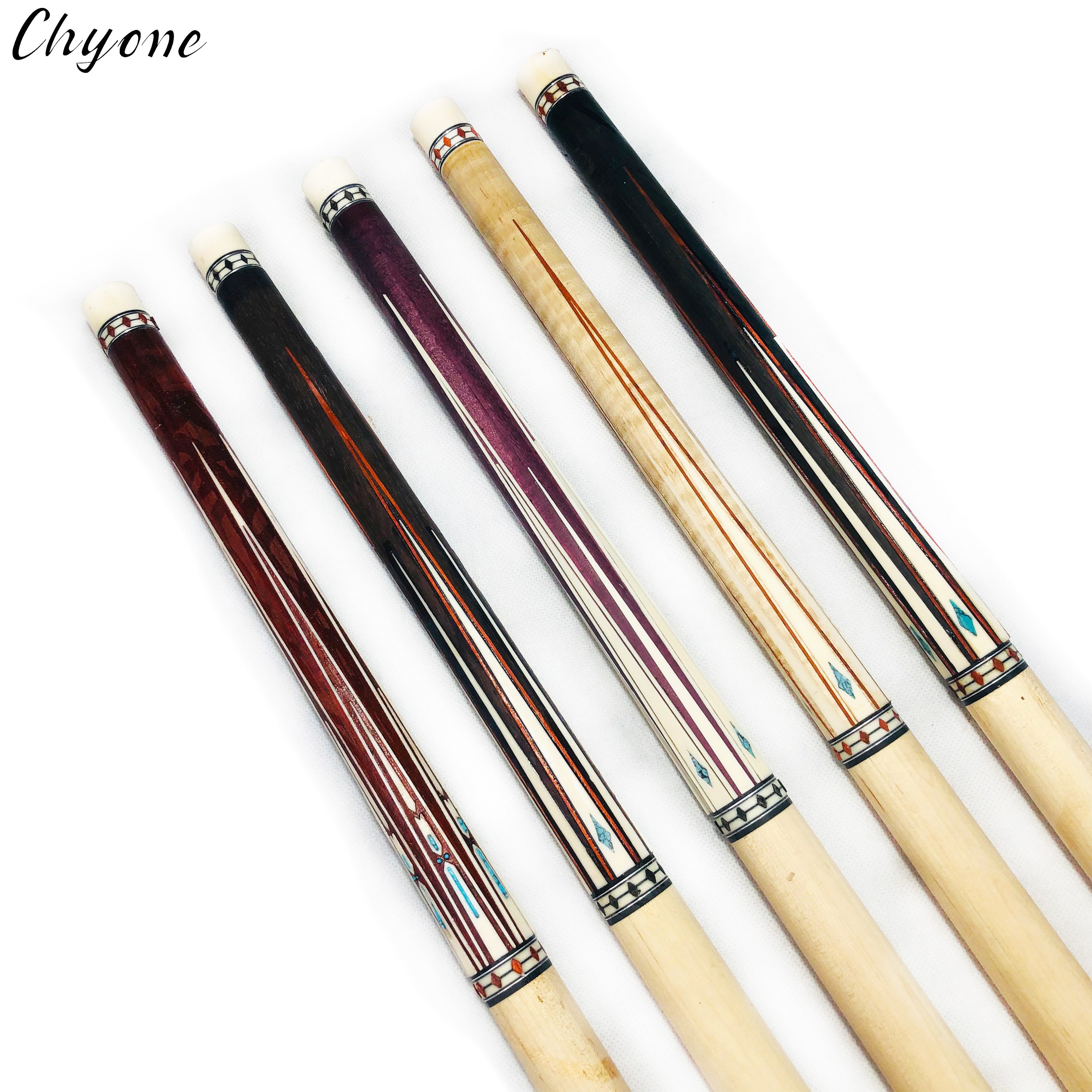 Pool Cue Stick Chyone Custom Half-finished Turquoise Inlay Carom Cue Billiard 9 Ball Cues