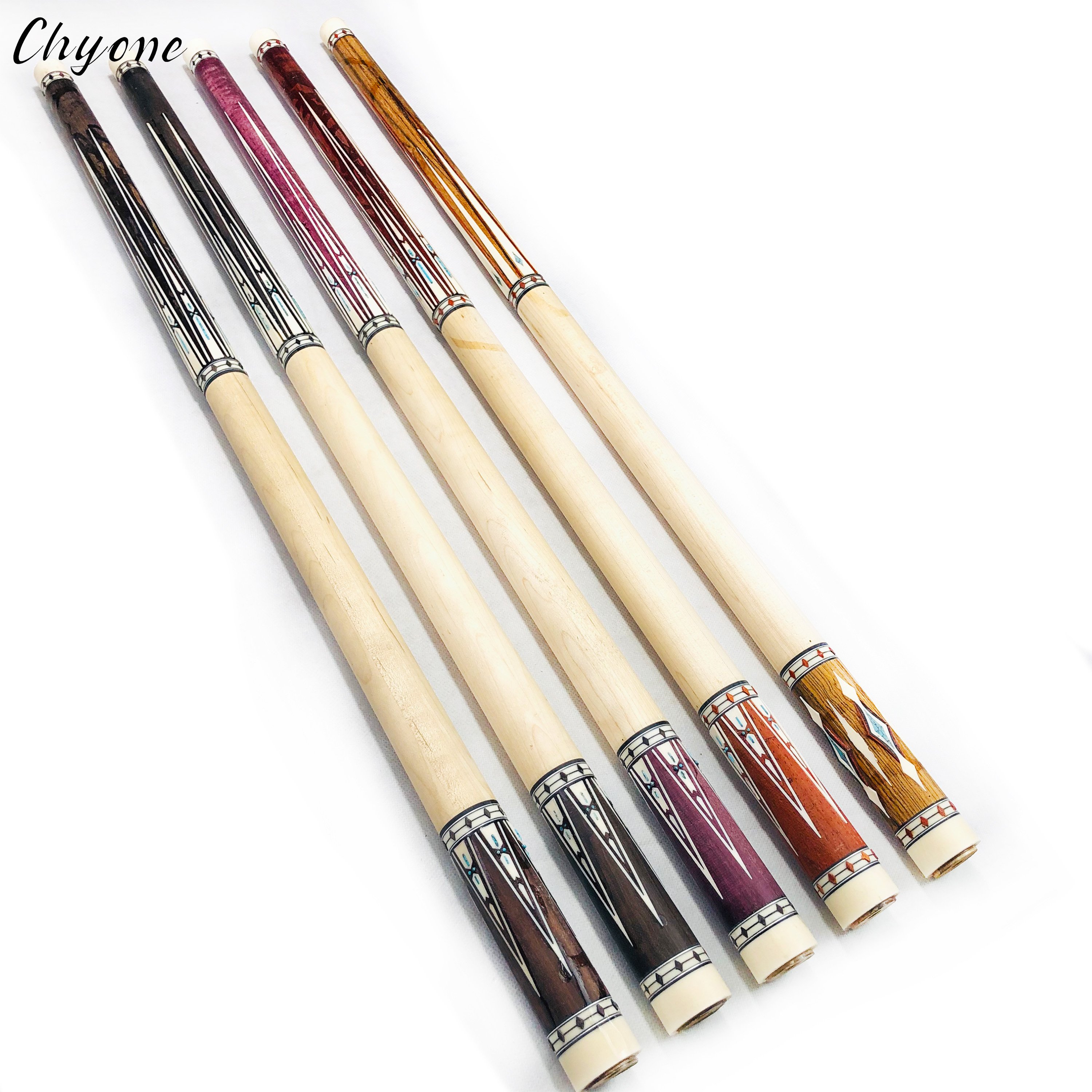 Pool Cue Stick Chyone Custom Half-finished Turquoise Inlay Carom Cue Billiard 9 Ball Cues