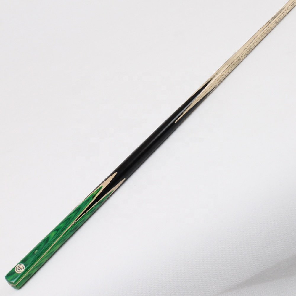 TQG-JX-017 57-Inch Single Cue Ash Snooker Stick 9.5MM with White Wax for Pool Sports Steel Joint Ebony Ash Wood Butt Sleeve