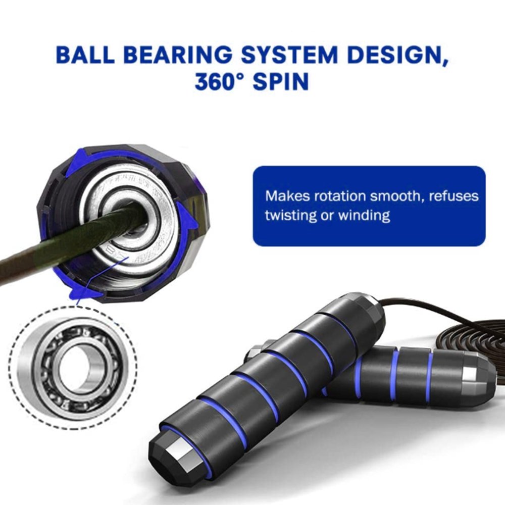 Wholesale Free Memory Foam Handles Weighted Skipping Rope, Ball Bearings Adjustable Length Speed Jump Rope.