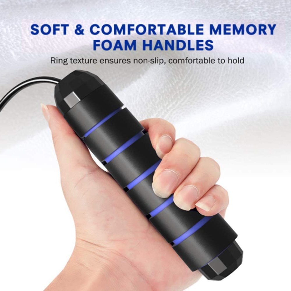 Wholesale Free Memory Foam Handles Weighted Skipping Rope, Ball Bearings Adjustable Length Speed Jump Rope.