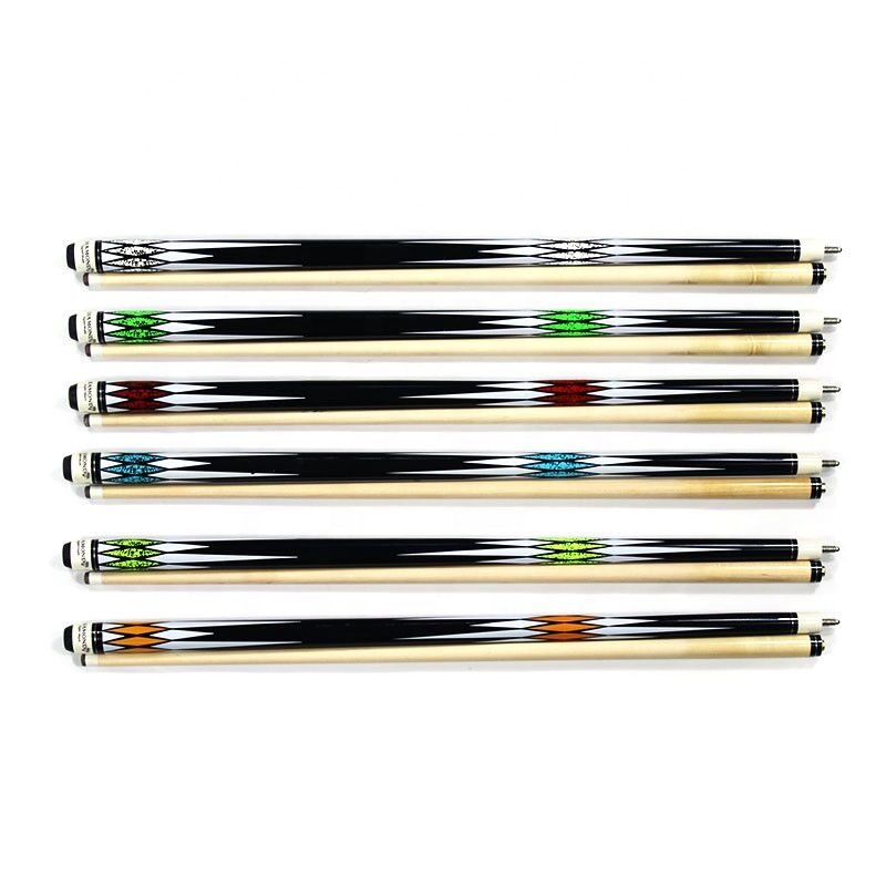 Premium Diamond Design Canadian Maple Wood 1/2 Jointed 57 Inch 13mm Tip Billiard Pool Cue Stick