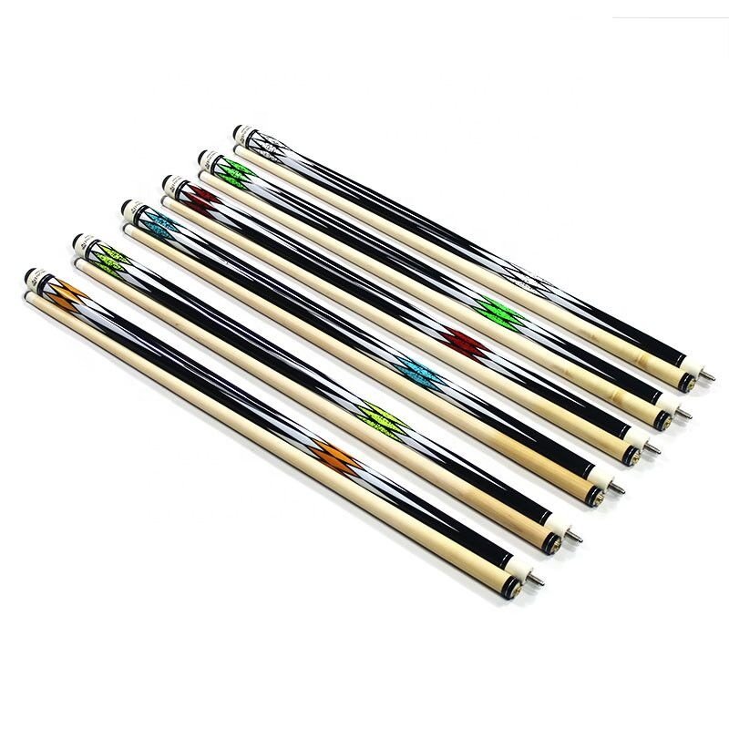 Premium Diamond Design Canadian Maple Wood 1/2 Jointed 57 Inch 13mm Tip Billiard Pool Cue Stick