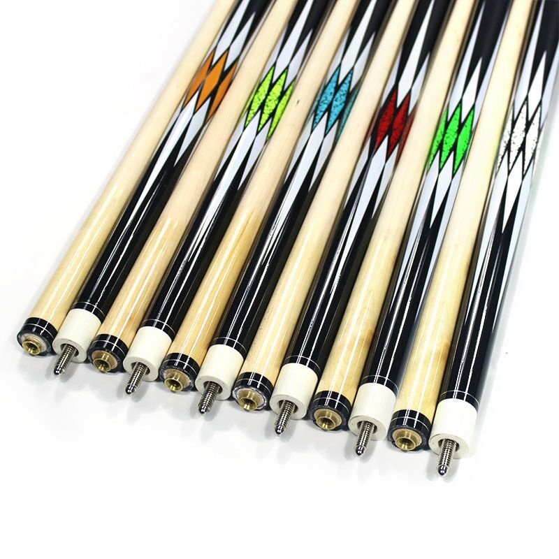 Premium Diamond Design Canadian Maple Wood 1/2 Jointed 57 Inch 13mm Tip Billiard Pool Cue Stick