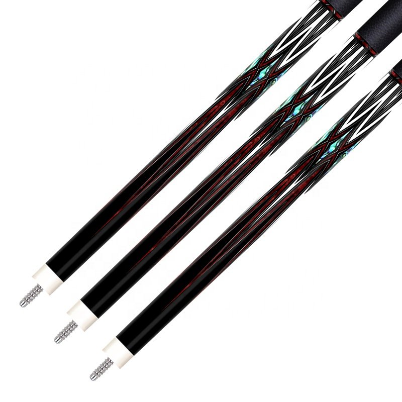TQG-LC-085 Carbon Fiber Pool Cue 1/2 Split 12..5mm with Multiple Designs Steel Joint and Label Maple Butt Billiards Cue