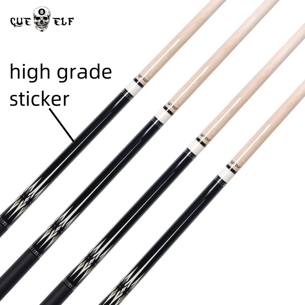 CUEELF High Point Pool Sticks Cues Billiard Smooth Linen Warp Hard Maple Shaft 12.5mm Tip Size 58Inches