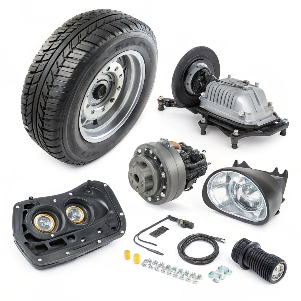 Customized Corrugated Board Mailer Box Automobile Parts Including Generators Batteries Ball Joints Shock Absorbers Foil