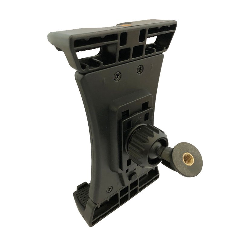Large Double-Pull Mobile Phone & Tablet Holder Plastic Clamp with 1/4 Ball Adapter for Tripod & Monopod Rotating Feature