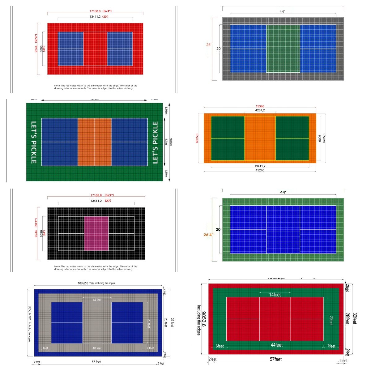 Professional Manufacture pp Pickleball Court Flooring Tiles Portable Indoor and Outdoor Plastic Modular Interlocking Floor Mat