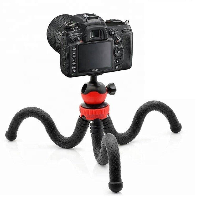 12inch 30cm Compact Tabletop Flexible Tripod Stand with Phone Clip for Camera Phone
