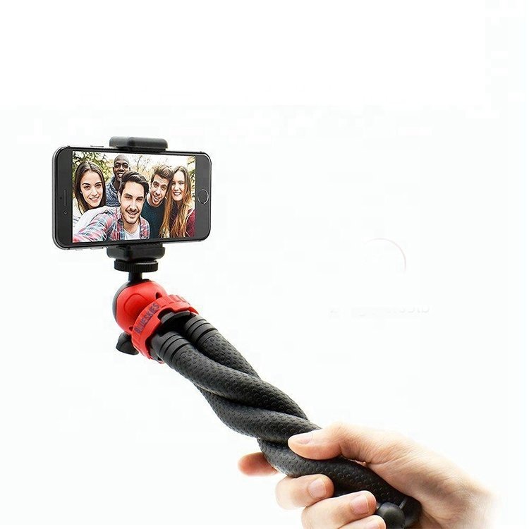 12inch 30cm Compact Tabletop Flexible Tripod Stand with Phone Clip for Camera Phone