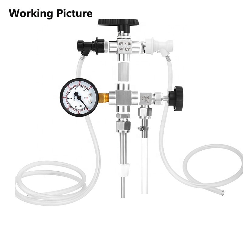 304 Stainless Steel Counter Pressure Beer Bottle Filler with Ball Lock Post Home Brew Prevent Leakage CO2 Beer Brewing Kit