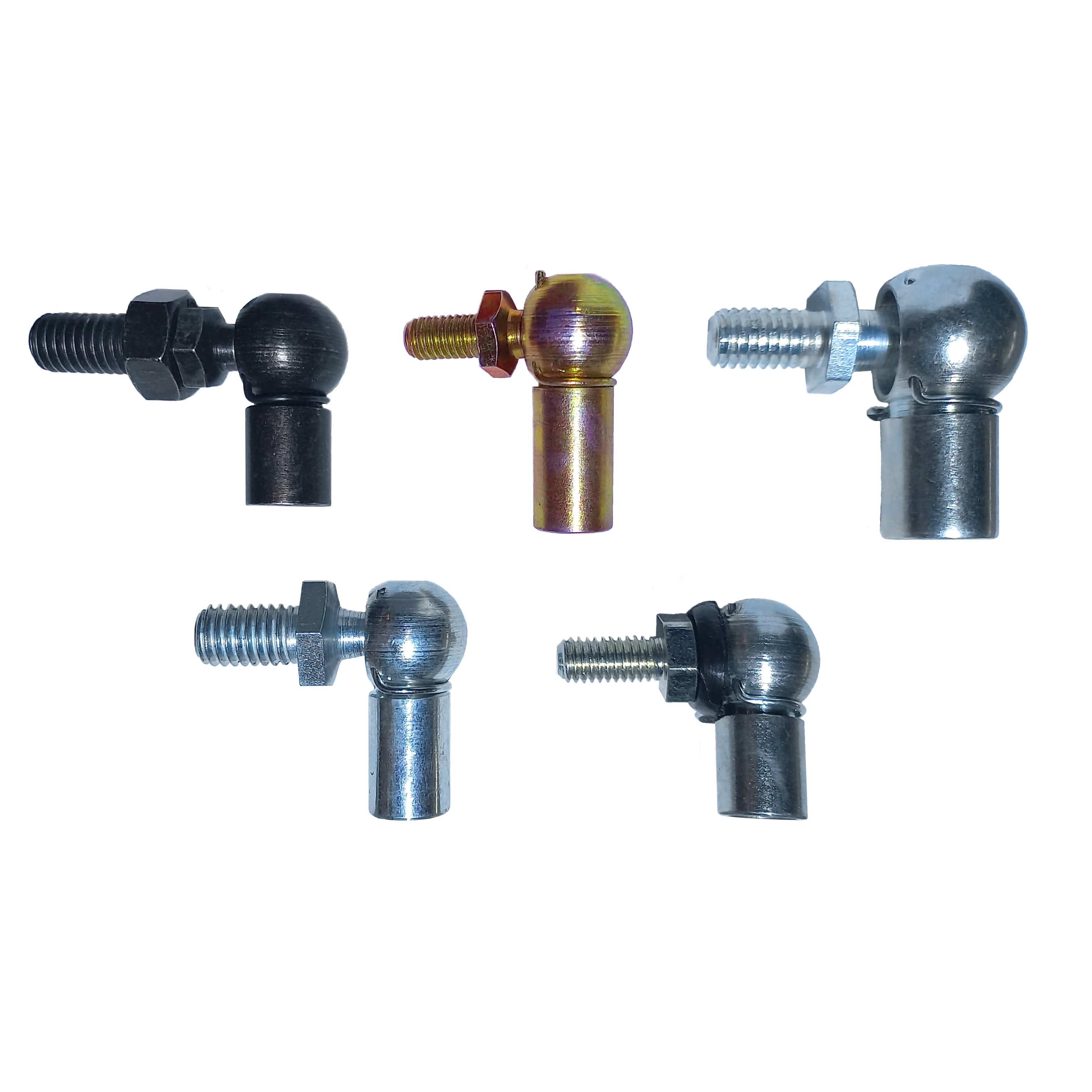 BJ087 Industrial Zinc Plated Steel Stud Ball Joint End Fitting for Gas Strut Mounting Angle Joint Elbow Connector for Tube Rod