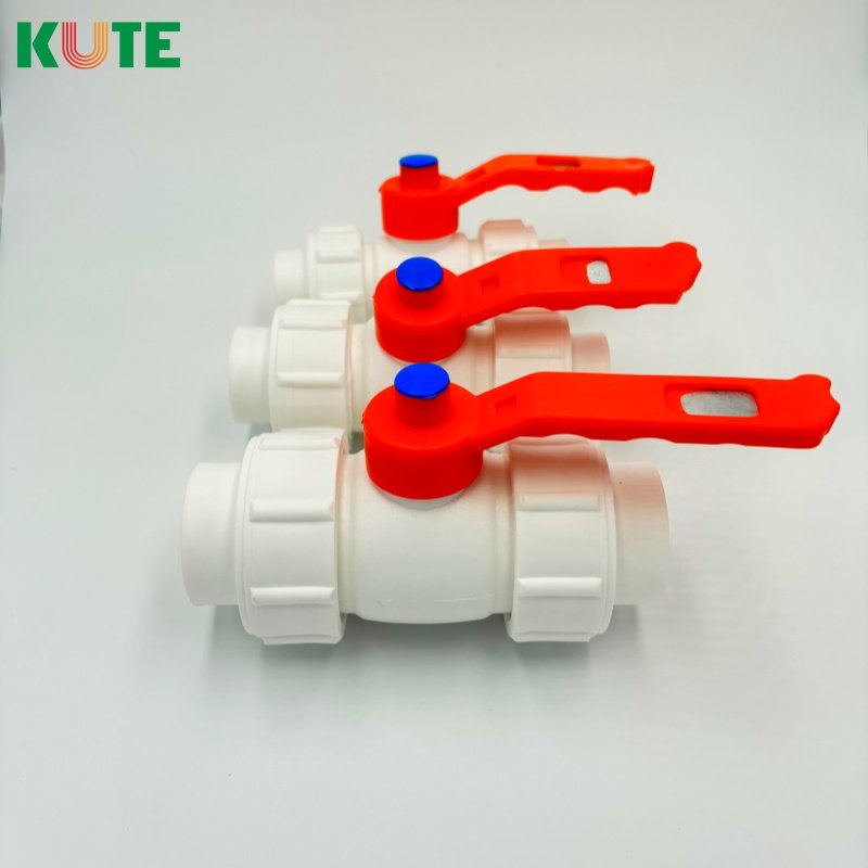 KT-145 20-32mm Modern Design Double Ball Valve Full Plastic Iron Flexible Joint for Hot Melt Water Basins Pipe Fittings Valve
