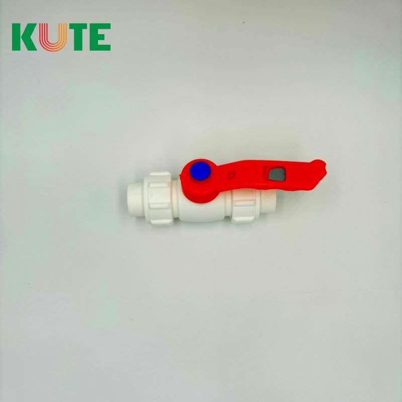 KT-145 20-32mm Modern Design Double Ball Valve Full Plastic Iron Flexible Joint for Hot Melt Water Basins Pipe Fittings Valve