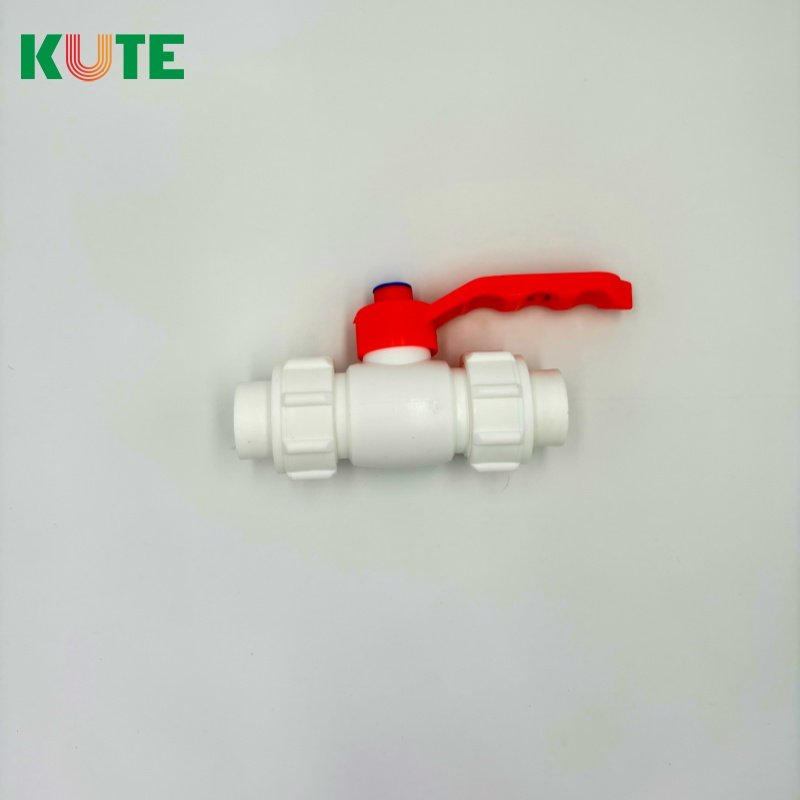 KT-145 20-32mm Modern Design Double Ball Valve Full Plastic Iron Flexible Joint for Hot Melt Water Basins Pipe Fittings Valve