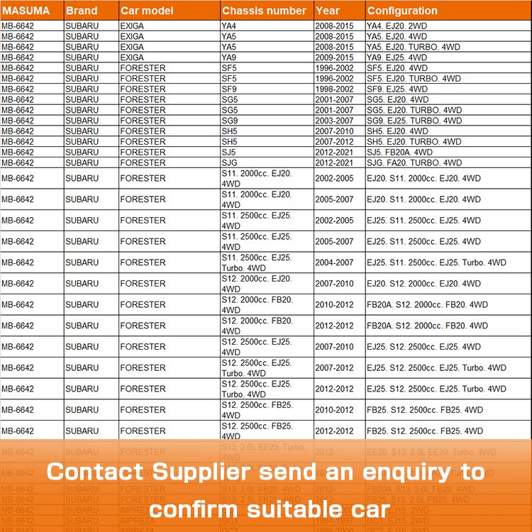 MB-6642 MASUMA Auto Suspension Systems Ball Joint 21067GA050 20200AA040 20206AJ000 21037GA050 21067GA050 for SUBARU LEGACY YA4