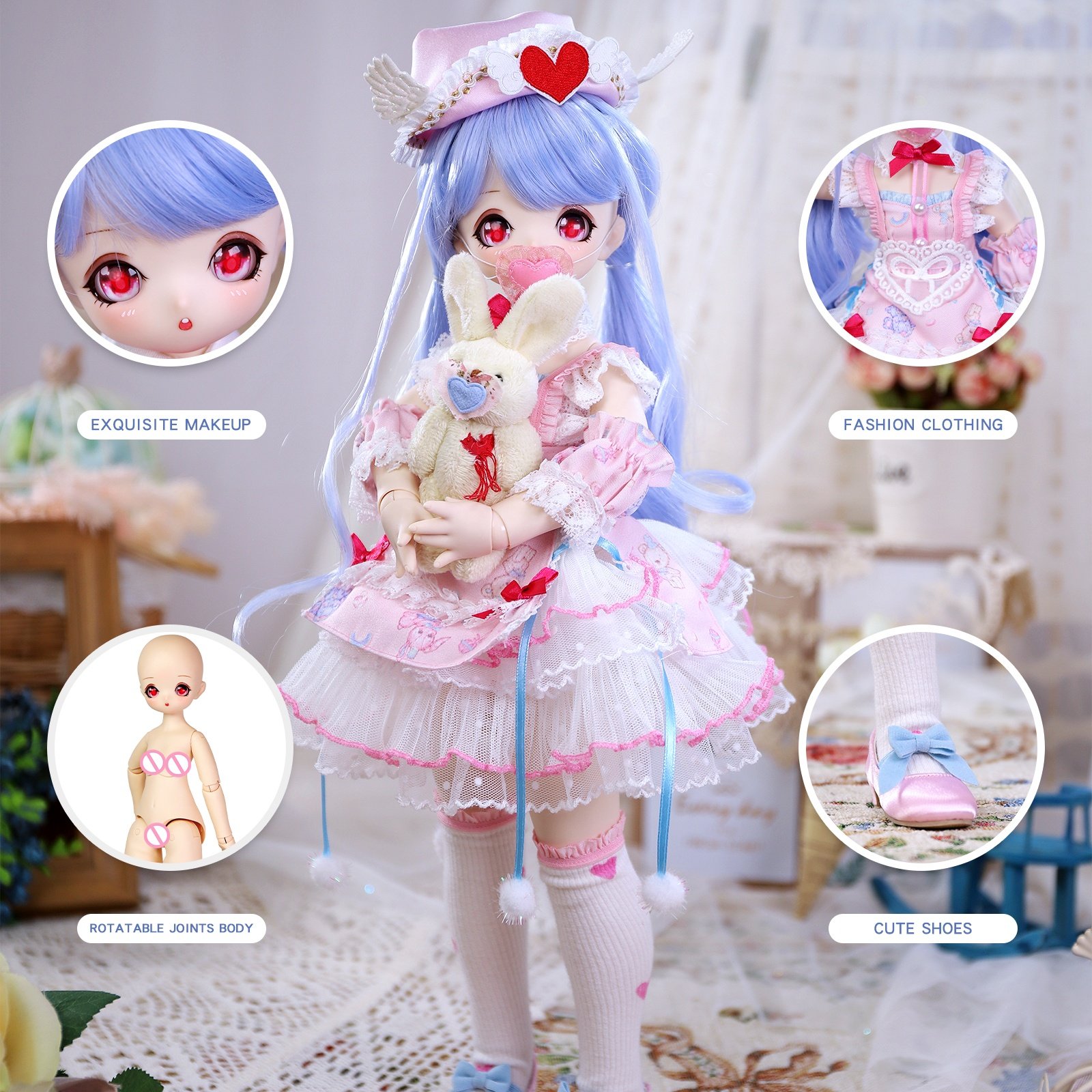 Lovely Real Life Kids Bjd Dolls Made in China for Girls Gift Plush Toys Doll 40cm Doll Bjd