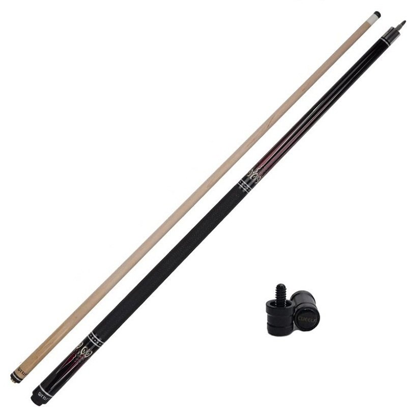 Cueelf Hot Sale Solid Leather Grip 1/2 Center Joint American Style Maple Pool Cue Stick Billiard Cue Pool Cue